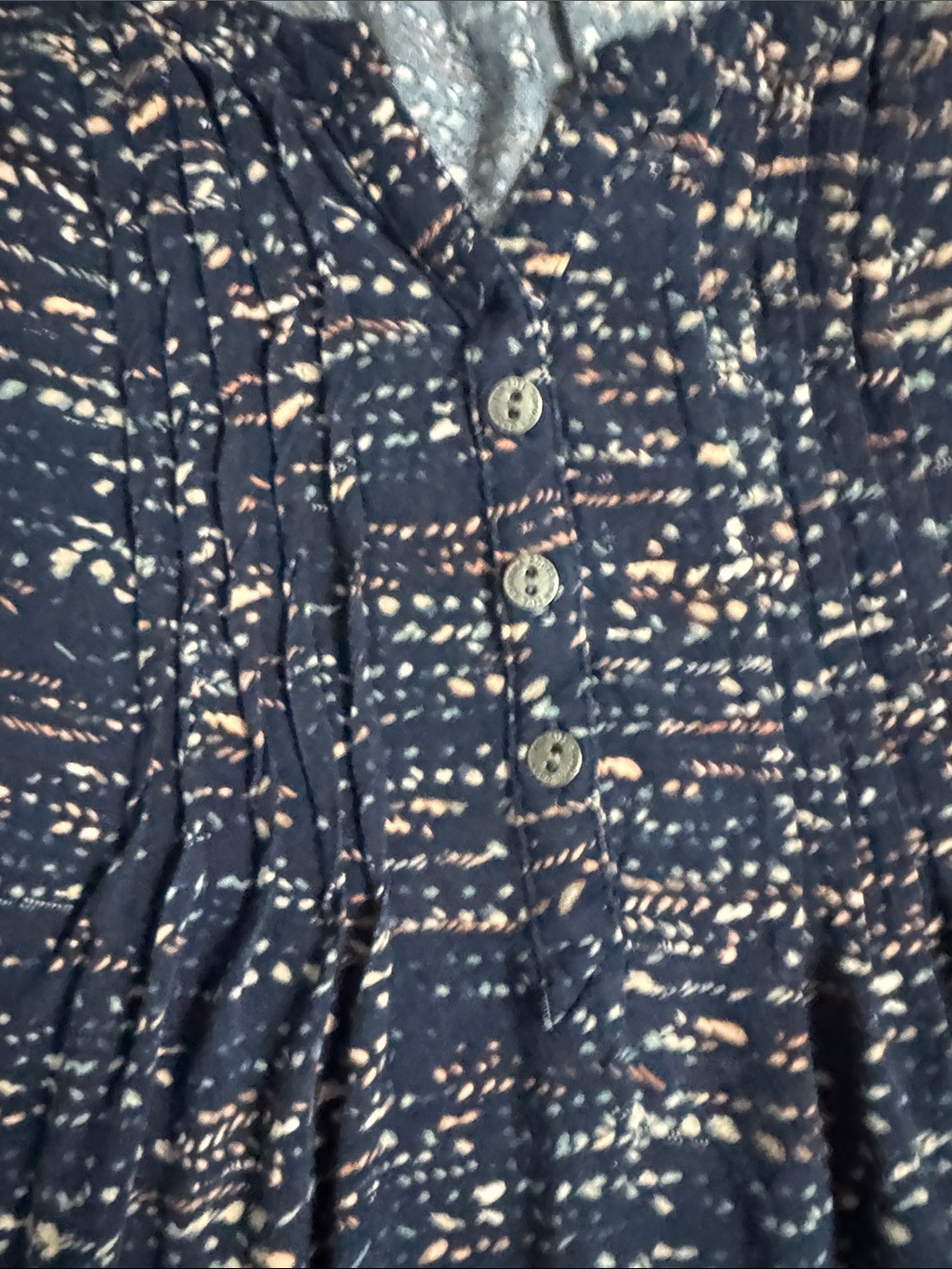 Sonoma Navy Short-Sleeve Printed Peasant Style Tee, XL - Picture 4 of 4